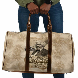 Frederick Douglass Travel Bag Sepia Newspaper Collage Civil Rights March Historic Quote Design - African Pride