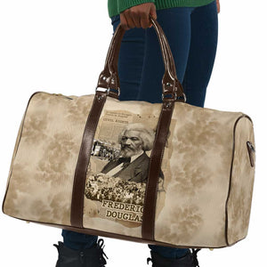 Frederick Douglass Travel Bag Sepia Newspaper Collage Civil Rights March Historic Quote Design - African Pride