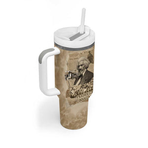 Frederick Douglass Tumbler With Handle Sepia Newspaper Collage Civil Rights March Historic Quote Design - African Pride