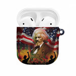 Frederick Douglass AirPods Case American Flag Background Powerful Quote Build Strong Children Civil Rights Tribute - African Pride