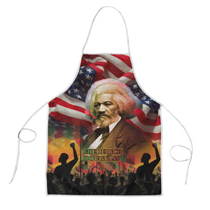 Frederick Douglass Apron American Flag Background Powerful Quote Build Strong Children Civil Rights Tribute - African Pride