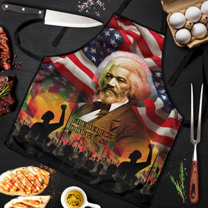 Frederick Douglass Apron American Flag Background Powerful Quote Build Strong Children Civil Rights Tribute - African Pride