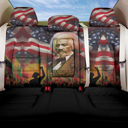 Frederick Douglass Back Car Seat Cover American Flag Background Powerful Quote Build Strong Children Civil Rights Tribute - African Pride