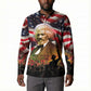 Frederick Douglass Button Sweatshirt American Flag Background Powerful Quote Build Strong Children Civil Rights Tribute