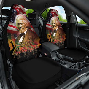 Frederick Douglass Car Seat Cover American Flag Background Powerful Quote Build Strong Children Civil Rights Tribute - African Pride