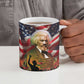 Frederick Douglass Ceramic Mug American Flag Background Powerful Quote Build Strong Children Civil Rights Tribute - African Pride