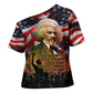 Frederick Douglass Cross Shoulder Shirt American Flag Background Powerful Quote Build Strong Children Civil Rights Tribute - African Pride
