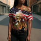 Frederick Douglass Cross Shoulder Shirt American Flag Background Powerful Quote Build Strong Children Civil Rights Tribute - African Pride