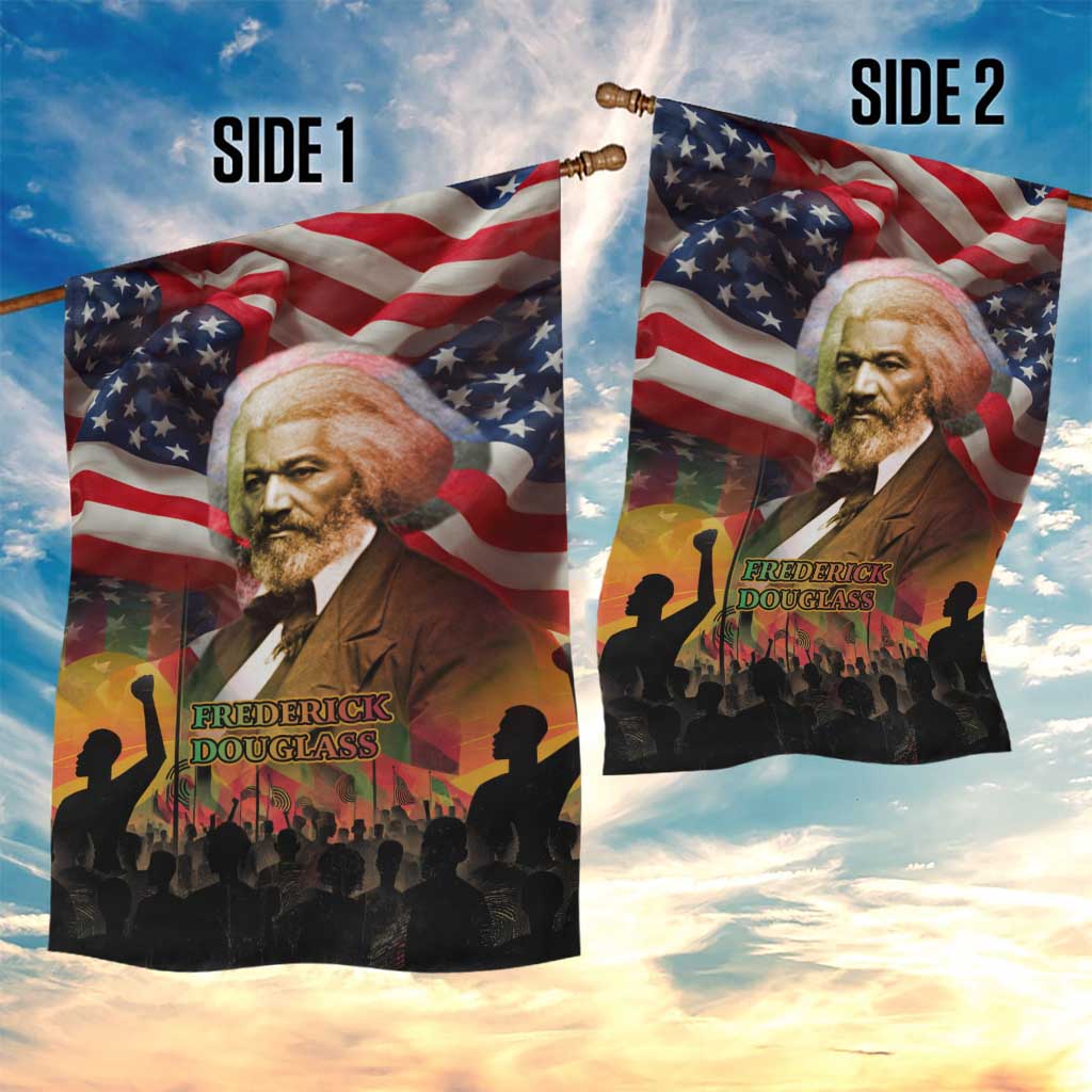 Frederick Douglass Garden Flag American Flag Background Powerful Quote Build Strong Children Civil Rights Tribute - African Pride
