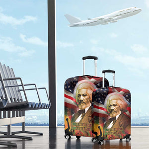 Frederick Douglass Luggage Cover American Flag Background Powerful Quote Build Strong Children Civil Rights Tribute - African Pride