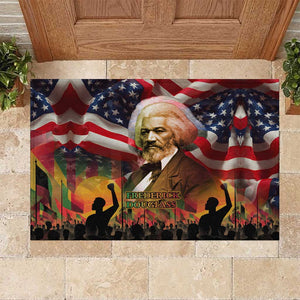 Frederick Douglass Rubber Doormat American Flag Background Powerful Quote Build Strong Children Civil Rights Tribute - African Pride