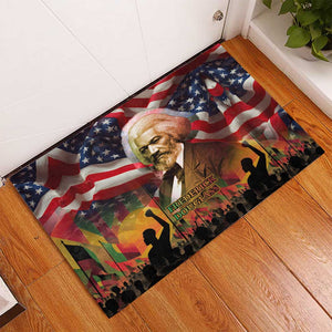 Frederick Douglass Rubber Doormat American Flag Background Powerful Quote Build Strong Children Civil Rights Tribute - African Pride