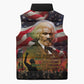 Frederick Douglass Sleeveless Puffer Jacket American Flag Background Powerful Quote Build Strong Children Civil Rights Tribute - African Pride