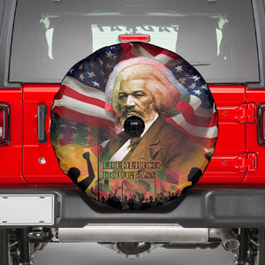 Frederick Douglass Spare Tire Cover American Flag Background Powerful Quote Build Strong Children Civil Rights Tribute - African Pride