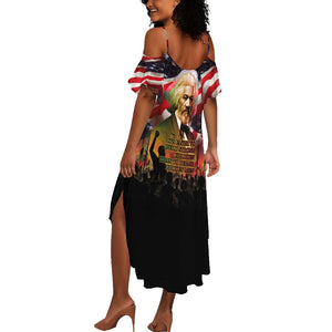 Frederick Douglass Summer Maxi Dress American Flag Background Powerful Quote Build Strong Children Civil Rights Tribute TS04
