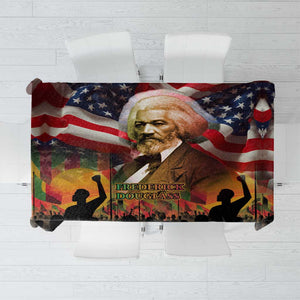 Frederick Douglass Tablecloth American Flag Background Powerful Quote Build Strong Children Civil Rights Tribute - African Pride