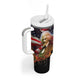 Frederick Douglass Tumbler With Handle American Flag Background Powerful Quote Build Strong Children Civil Rights Tribute - African Pride