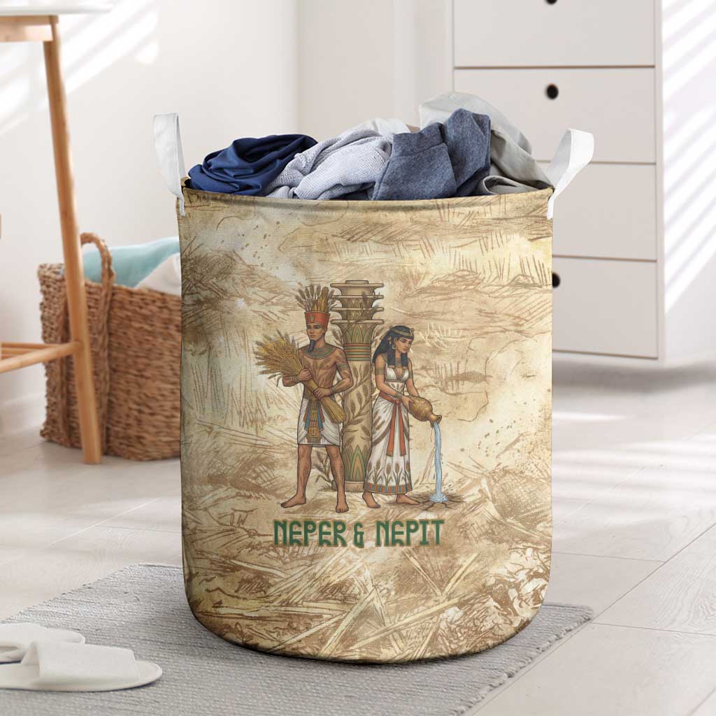 Neper and Nepit Laundry Basket Ancient Harvest and Fertility Design with Sickle and Grain