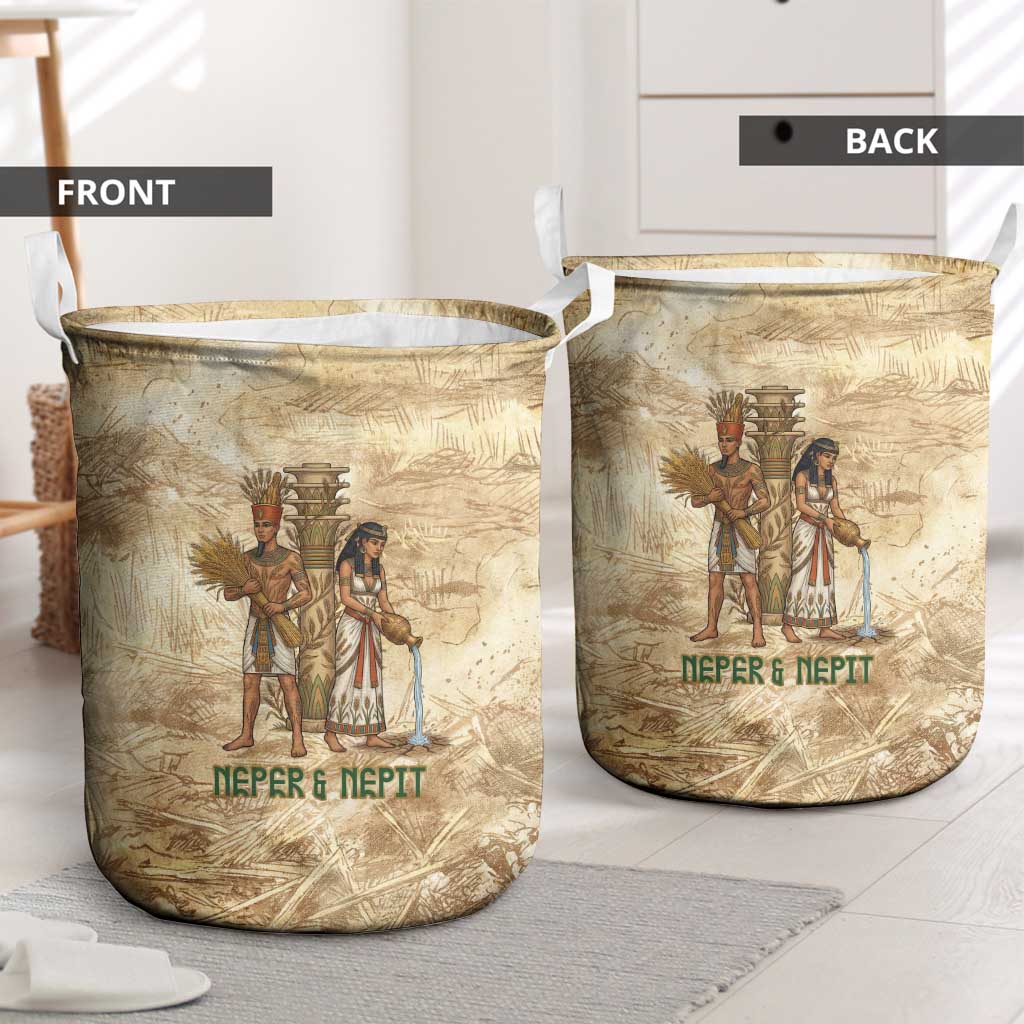 Neper and Nepit Laundry Basket Ancient Harvest and Fertility Design with Sickle and Grain