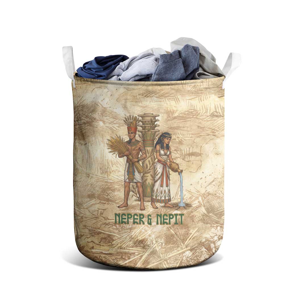 Neper and Nepit Laundry Basket Ancient Harvest and Fertility Design with Sickle and Grain