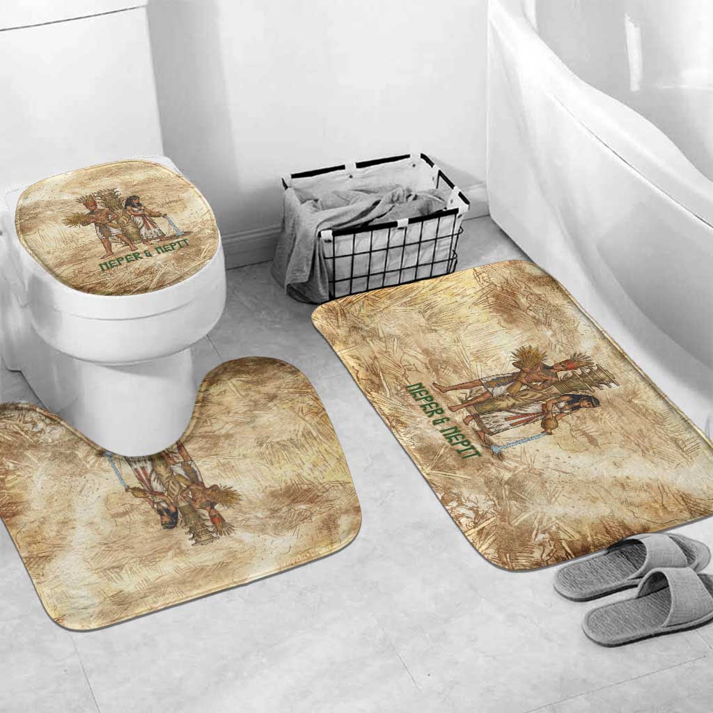 Neper and Nepit Bathroom Set Ancient Harvest and Fertility Design with Sickle and Grain