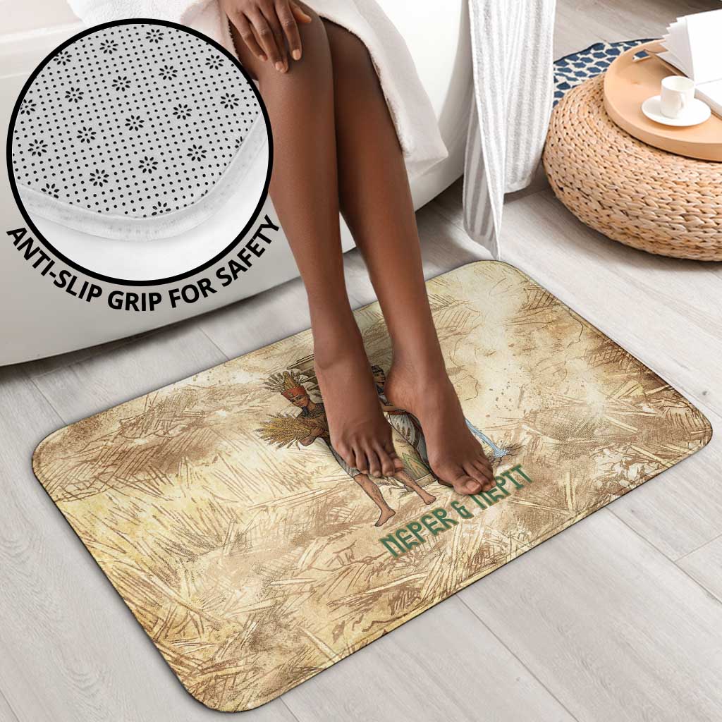 Neper and Nepit Bathroom Set Ancient Harvest and Fertility Design with Sickle and Grain