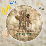 Neper and Nepit Beach Blanket Ancient Harvest and Fertility Design with Sickle and Grain