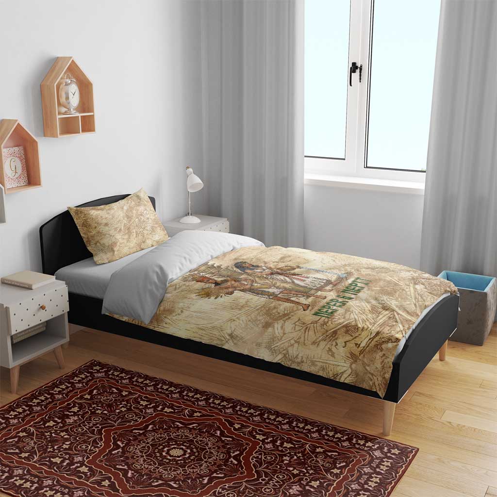 Neper and Nepit Bedding Set Ancient Harvest and Fertility Design with Sickle and Grain