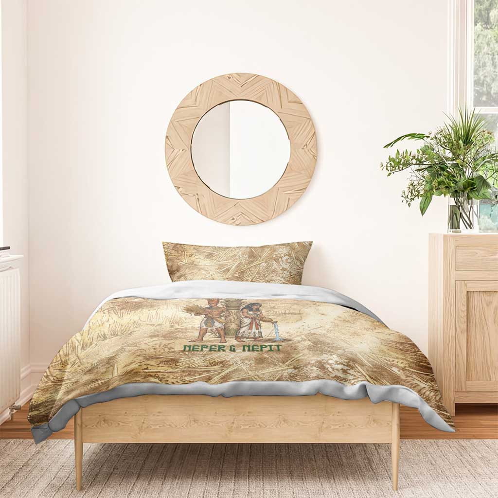 Neper and Nepit Bedding Set Ancient Harvest and Fertility Design with Sickle and Grain