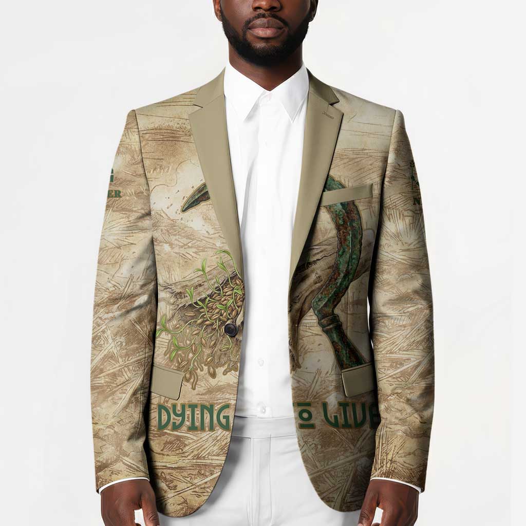Neper and Nepit Blazer Ancient Harvest and Fertility Design with Sickle and Grain