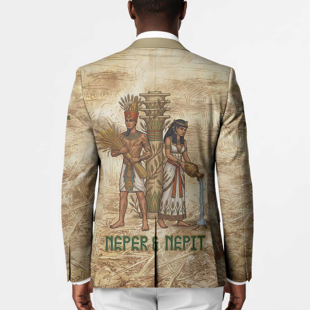 Neper and Nepit Blazer Ancient Harvest and Fertility Design with Sickle and Grain