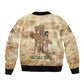 Neper and Nepit Bomber Jacket Ancient Harvest and Fertility Design with Sickle and Grain