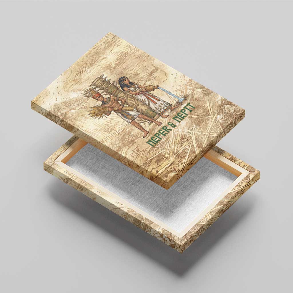 Neper and Nepit Canvas Wall Art Ancient Harvest and Fertility Design with Sickle and Grain