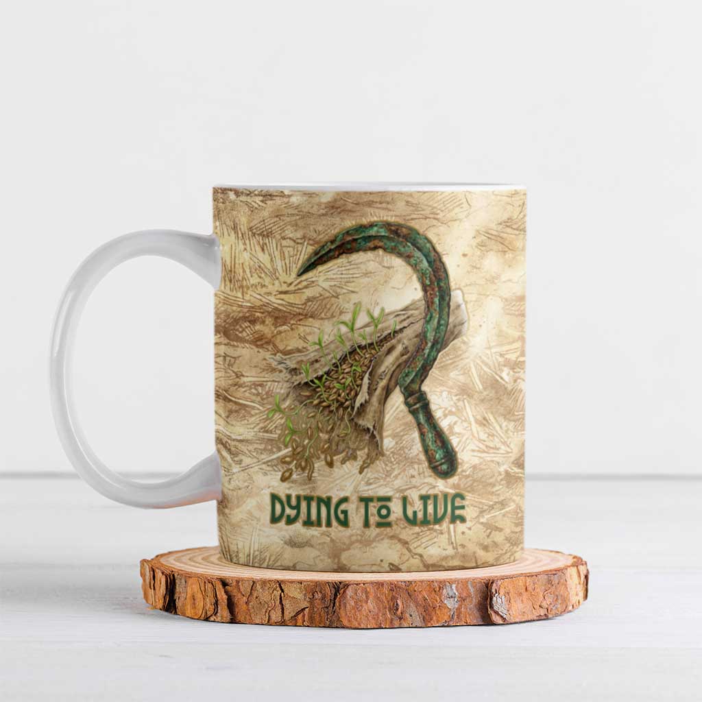 Neper and Nepit Ceramic Mug Ancient Harvest and Fertility Design with Sickle and Grain
