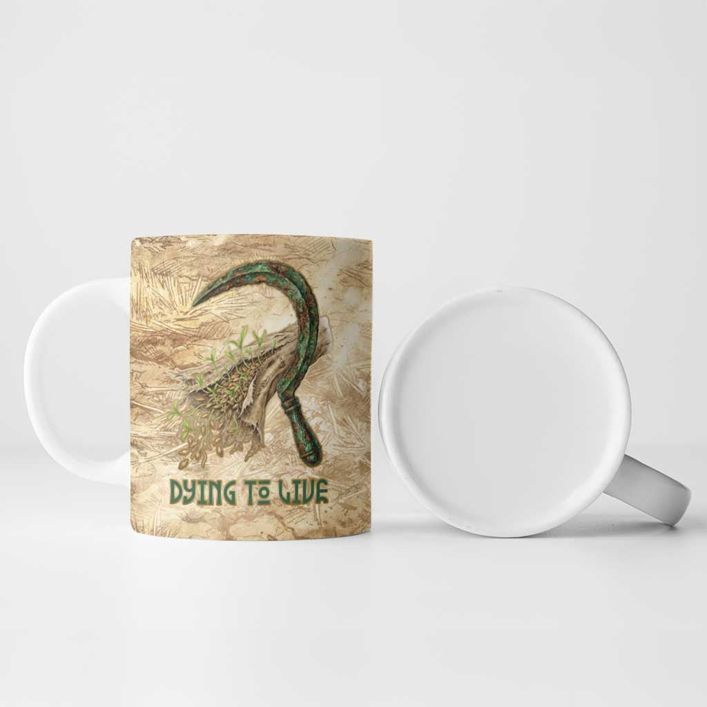 Neper and Nepit Ceramic Mug Ancient Harvest and Fertility Design with Sickle and Grain