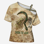 Neper and Nepit Cross Shoulder Shirt Ancient Harvest and Fertility Design with Sickle and Grain
