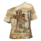 Neper and Nepit Cross Shoulder Shirt Ancient Harvest and Fertility Design with Sickle and Grain