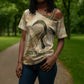 Neper and Nepit Cross Shoulder Shirt Ancient Harvest and Fertility Design with Sickle and Grain