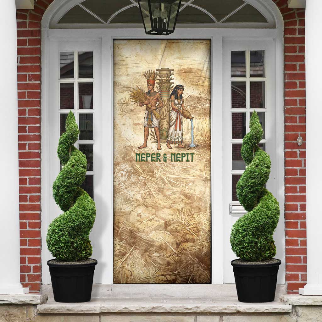 Neper and Nepit Door Cover Ancient Harvest and Fertility Design with Sickle and Grain