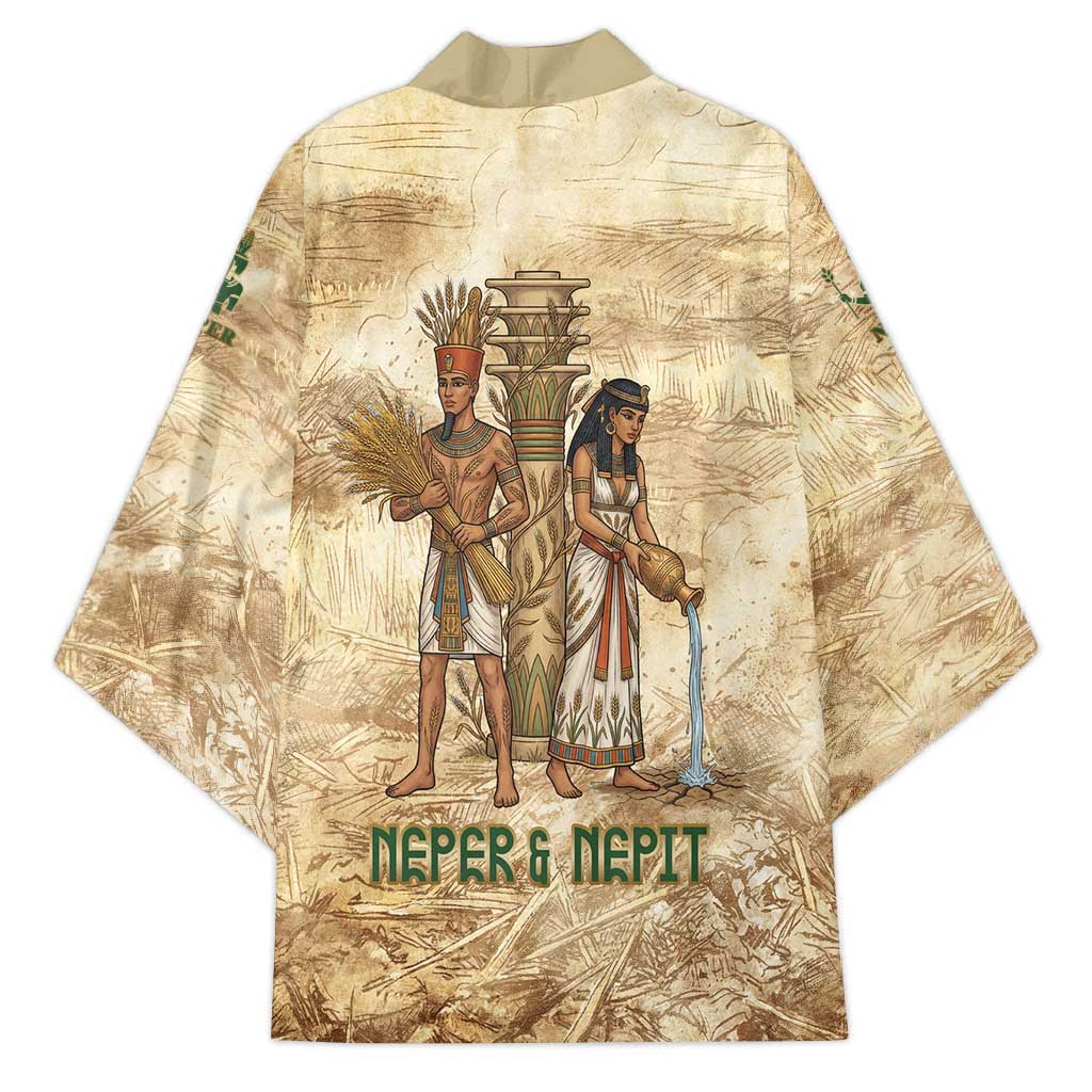 Neper and Nepit Kimono Ancient Harvest and Fertility Design with Sickle and Grain