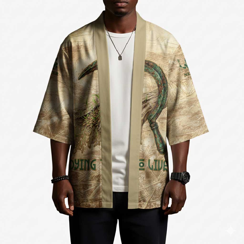Neper and Nepit Kimono Ancient Harvest and Fertility Design with Sickle and Grain