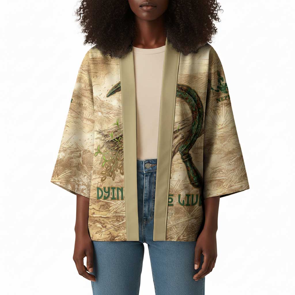 Neper and Nepit Kimono Ancient Harvest and Fertility Design with Sickle and Grain