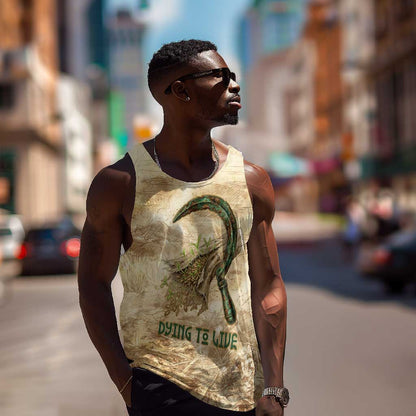 Neper and Nepit Men Tank Top Ancient Harvest and Fertility Design with Sickle and Grain