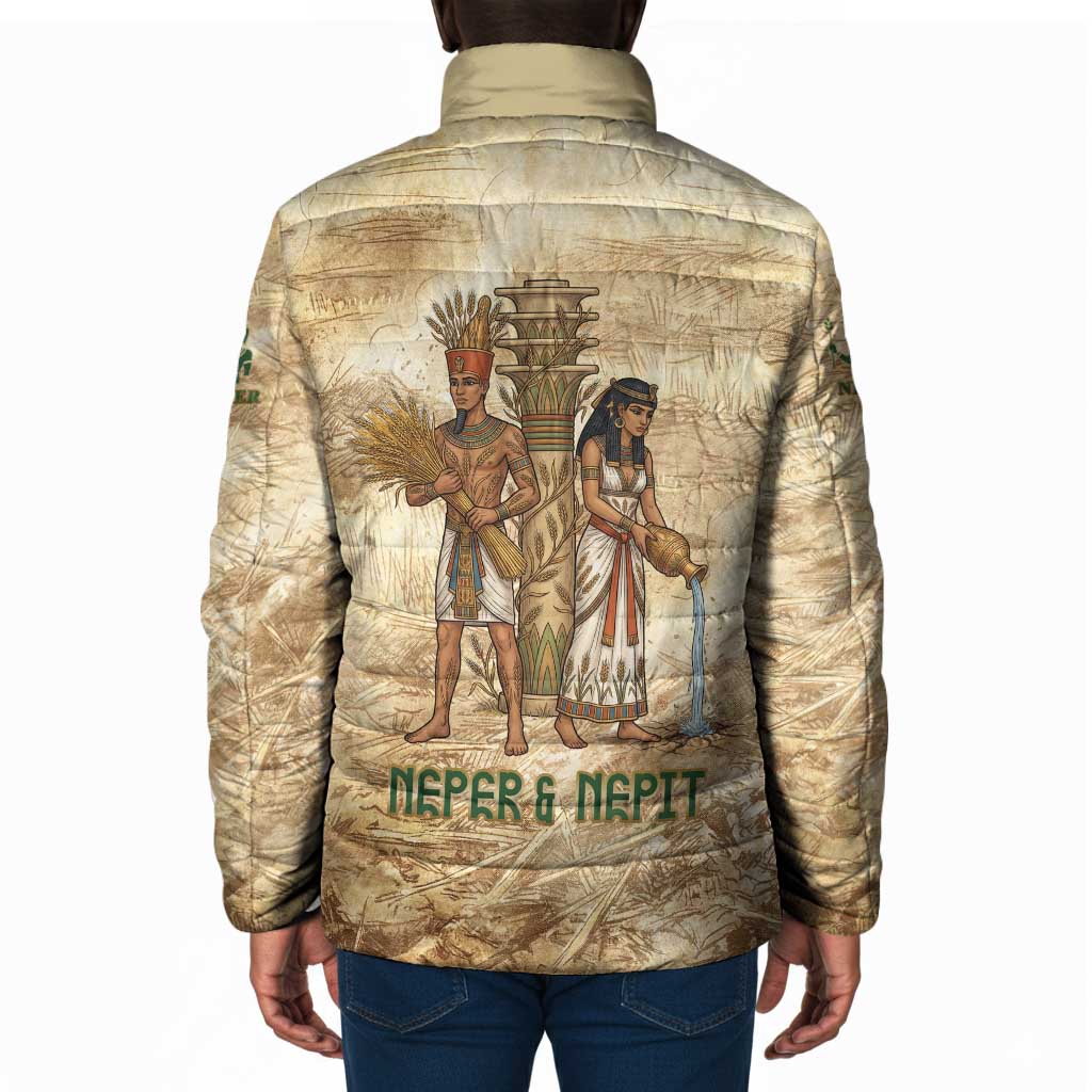 Neper and Nepit Padded Jacket Ancient Harvest and Fertility Design with Sickle and Grain