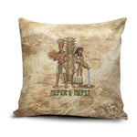Neper and Nepit Pillow Cover Ancient Harvest and Fertility Design with Sickle and Grain