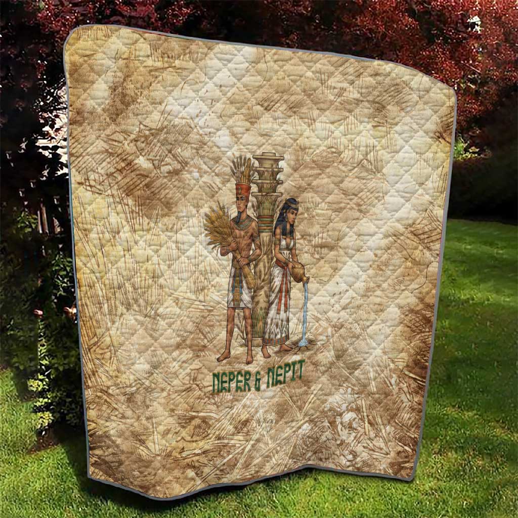 Neper and Nepit Quilt Ancient Harvest and Fertility Design with Sickle and Grain