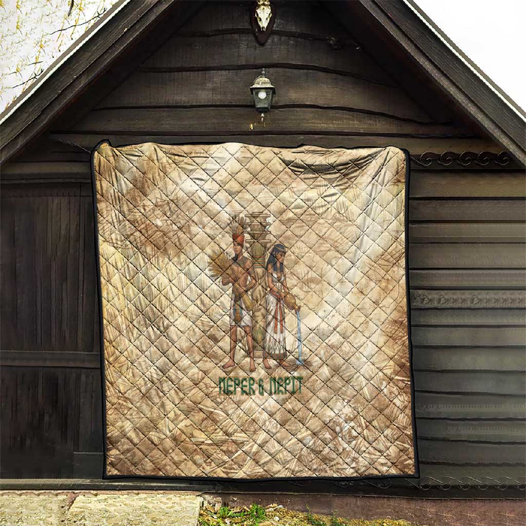 Neper and Nepit Quilt Ancient Harvest and Fertility Design with Sickle and Grain
