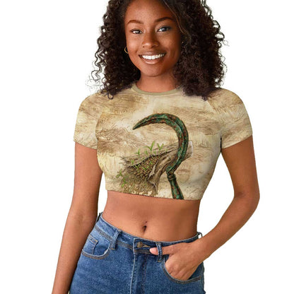 Neper and Nepit Raglan Cropped T shirt Ancient Harvest and Fertility Design with Sickle and Grain