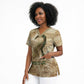 Neper and Nepit Scrub Top Ancient Harvest and Fertility Design with Sickle and Grain
