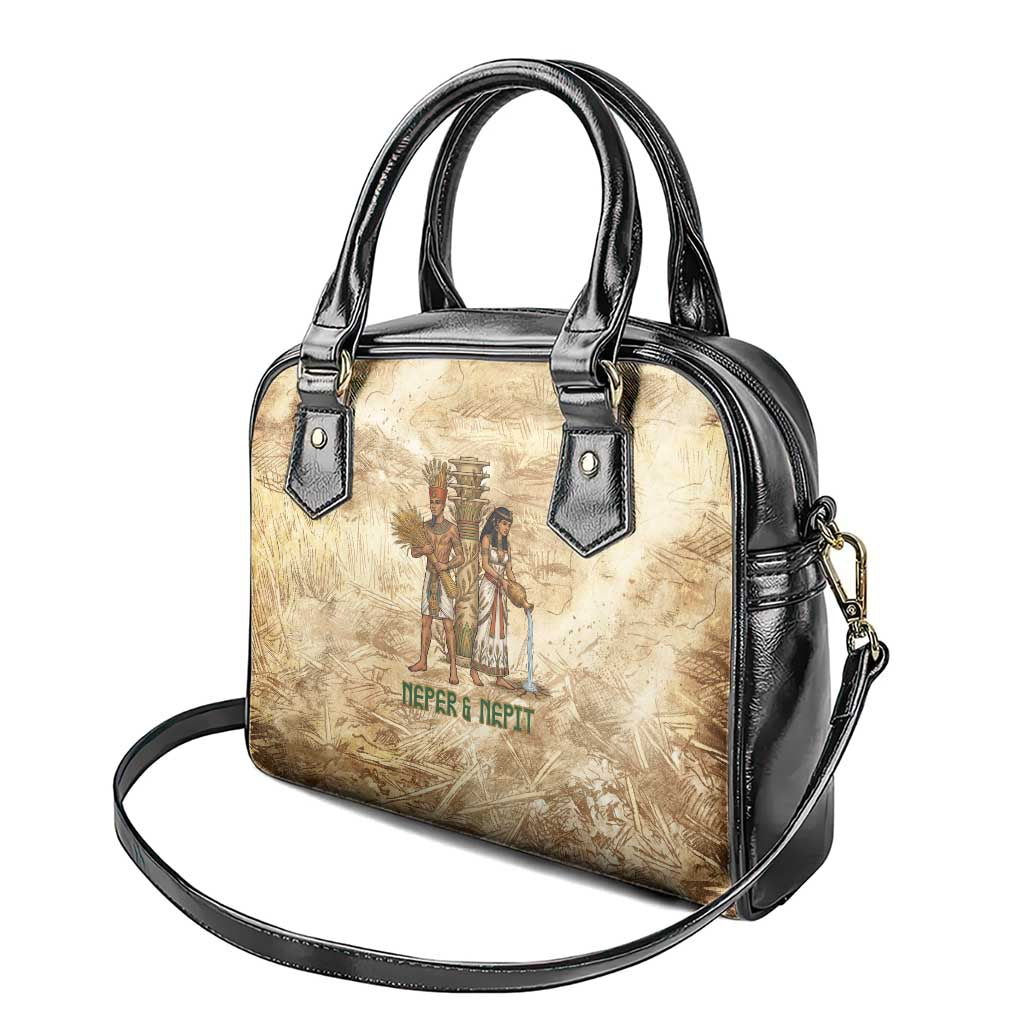 Neper and Nepit Shoulder Handbag Ancient Harvest and Fertility Design with Sickle and Grain